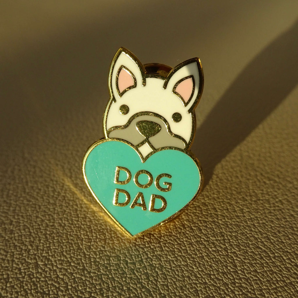 Dog Dad Heart Pin - Blue
