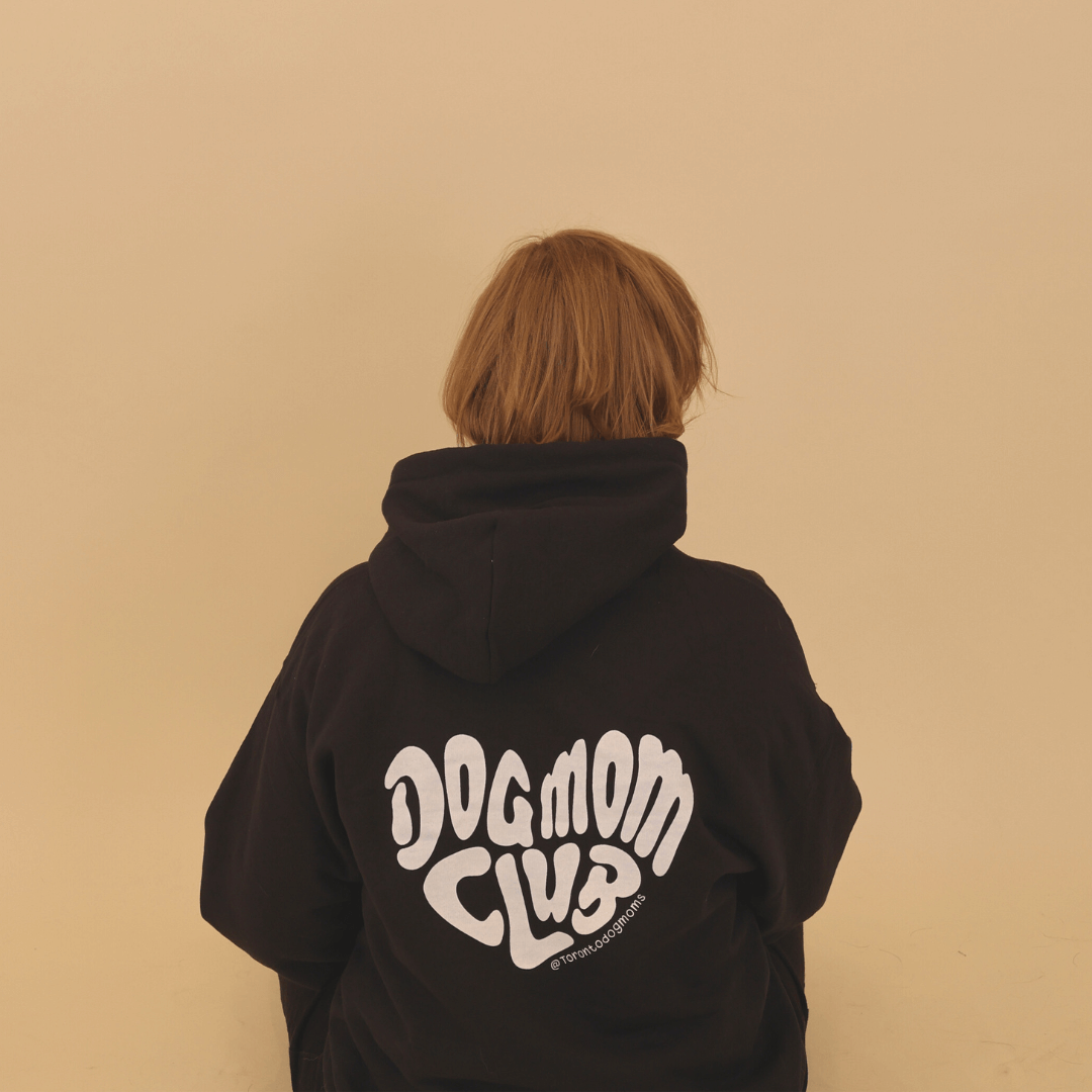 Hoodie Dog Mom Drip Heart Black