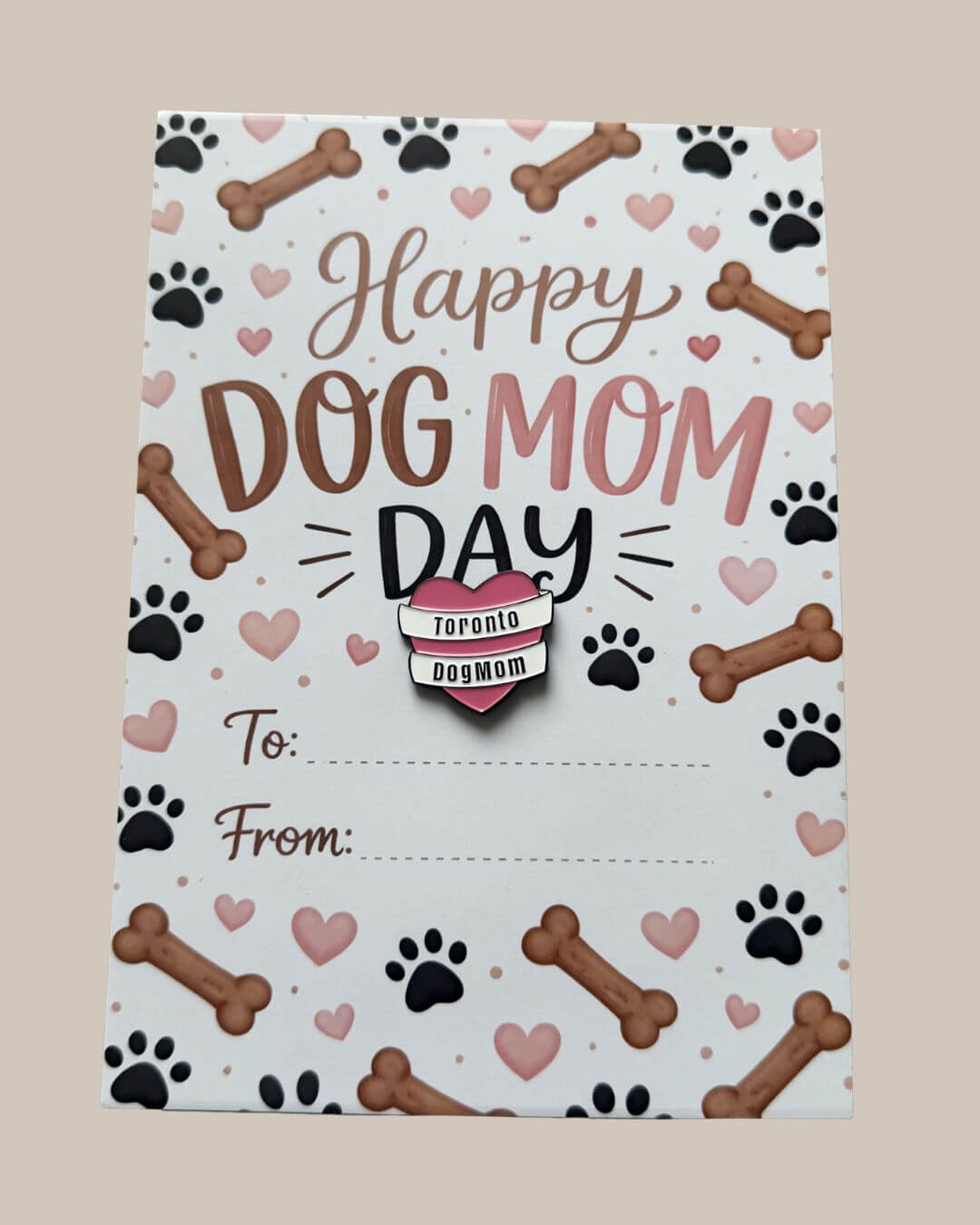 Dog Mom Day Sweet Notes - Banner Heart Pin