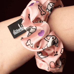 Scrunchie - Dog Pattern - Pink