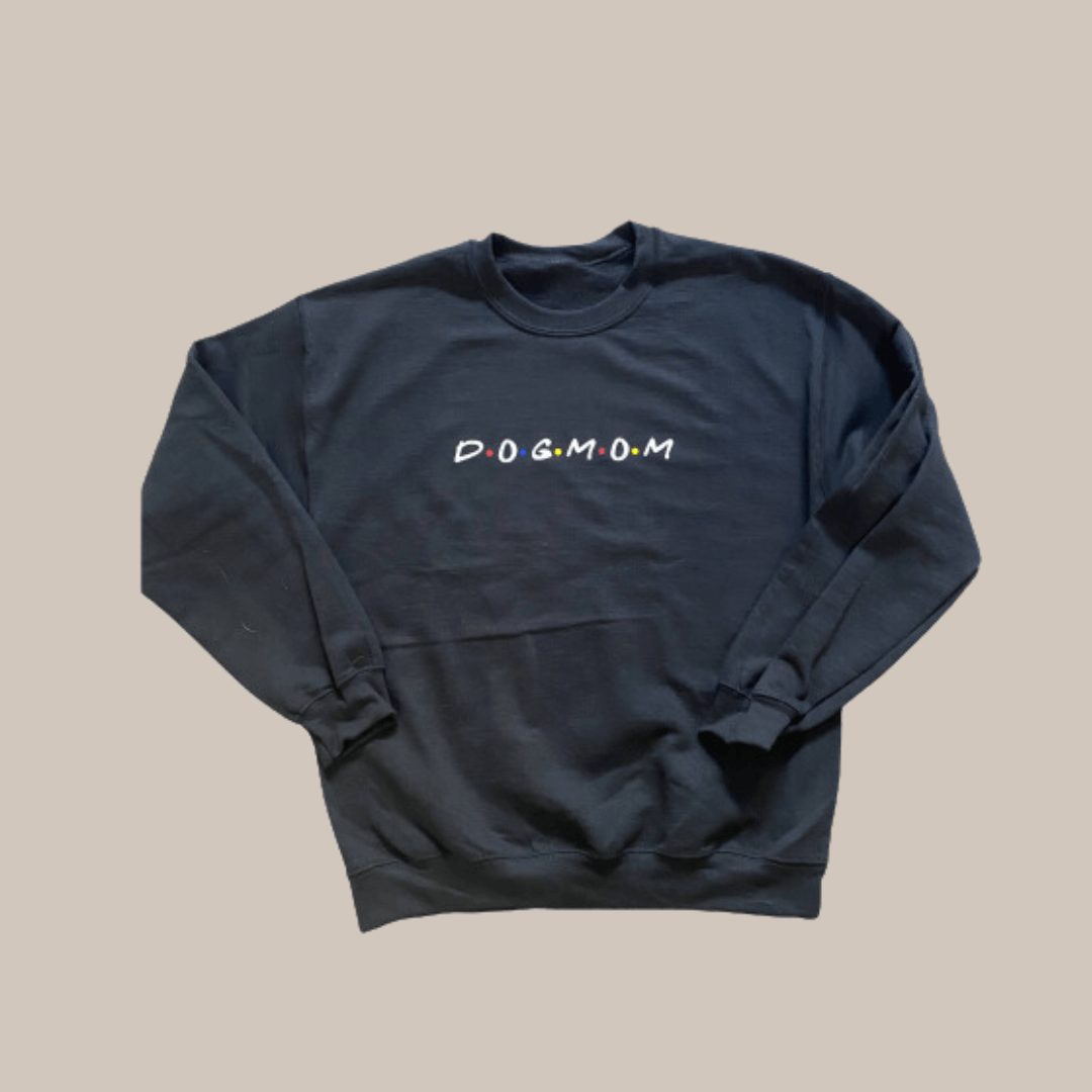 Sweatshirt Dog Mom Gear Crewneck Dog Mom Friends Sweater Black Dog