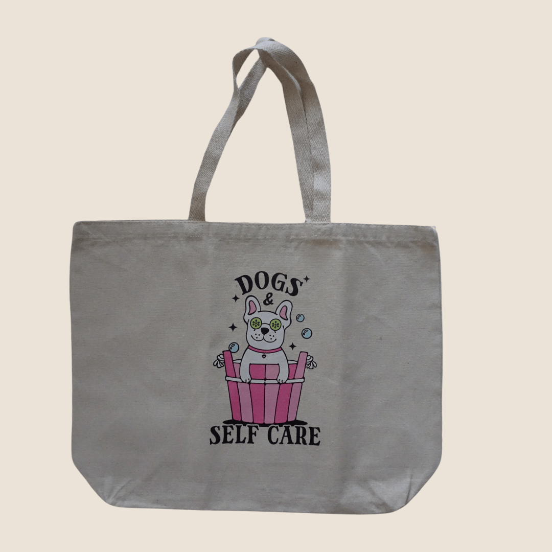 Tote - Dogs & Self Care - Khaki