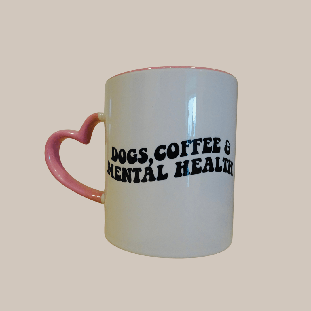 Mug Heart Handle - Dogs, Coffee & Mental Health