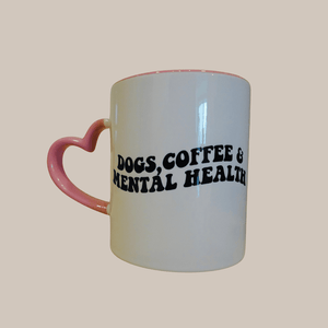 Mug Heart Handle - Dogs, Coffee & Mental Health