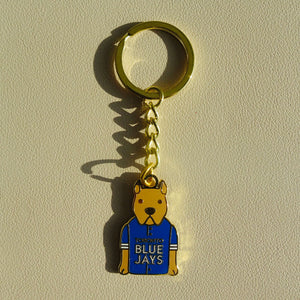 Toronto Blue Jays Brown Bull Terrier Keychain