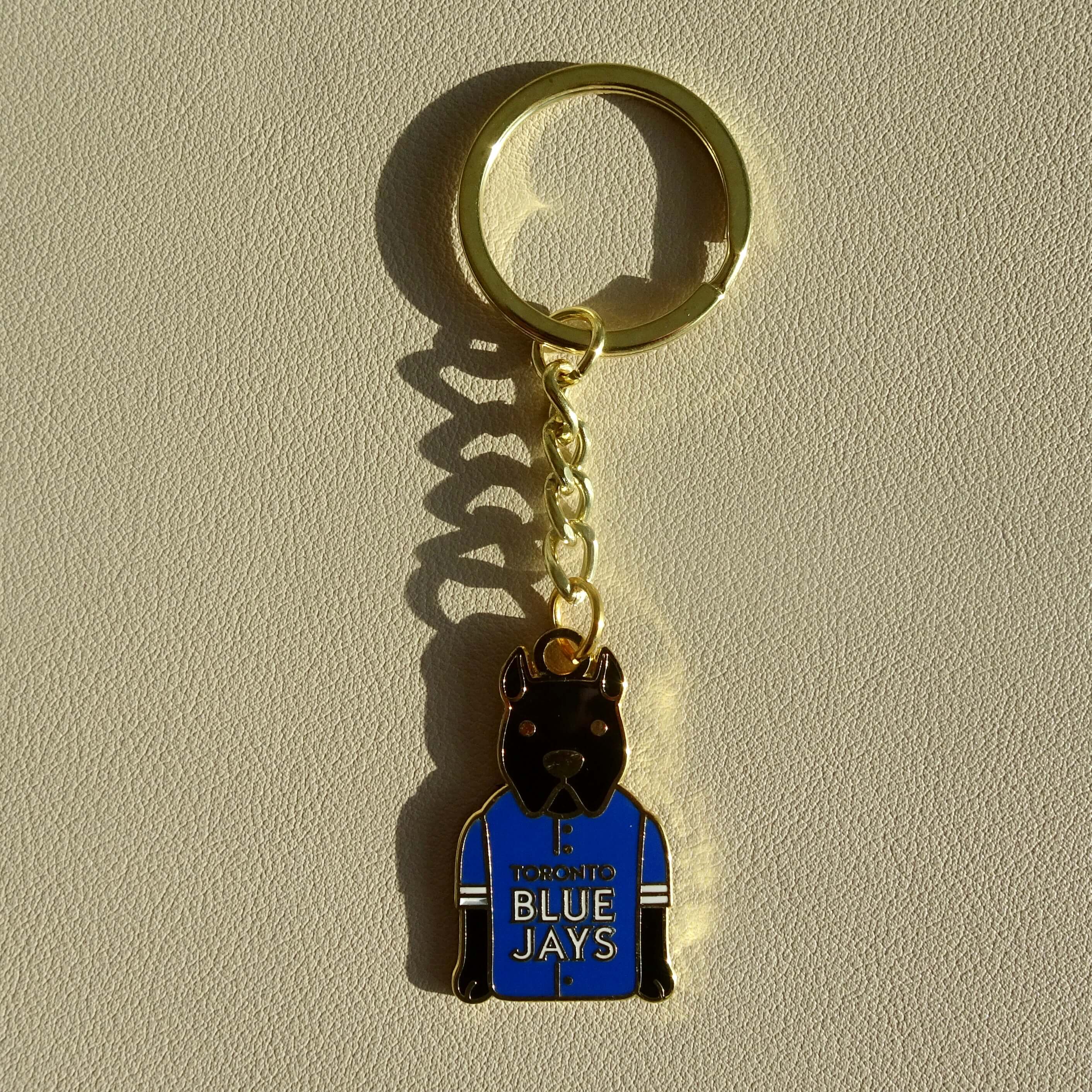 Toronto Blue Jays Black Bull Terrier Keychain