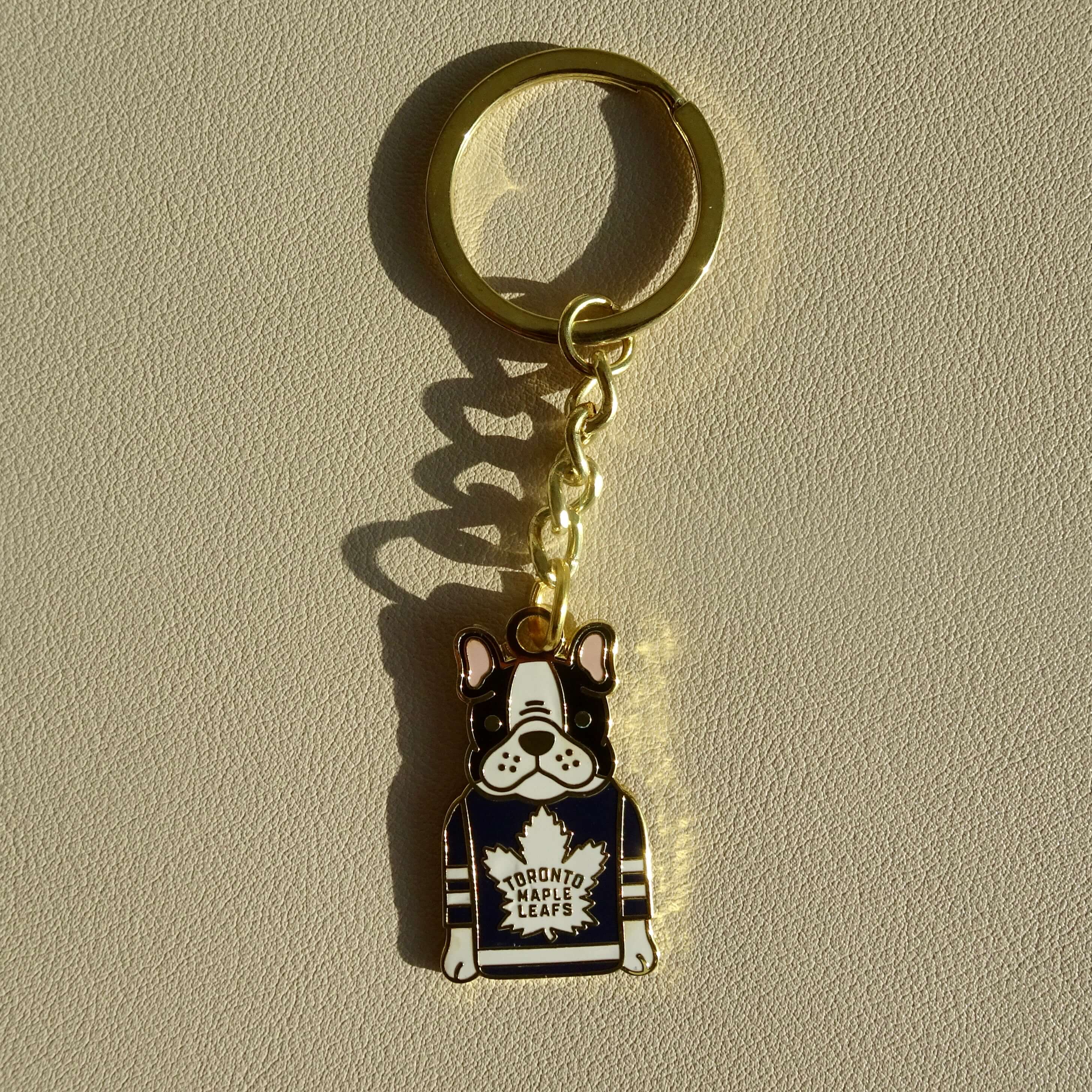 Toronto Maple Leafs Black Frenchie Keychain