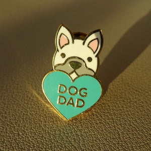 Dog Dad Heart Pin - Blue
