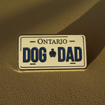 License Plate Dog Dad Pin - Silver