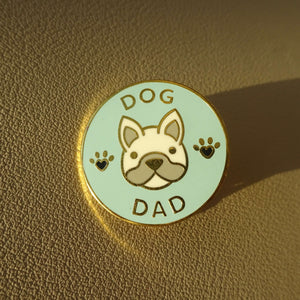 Dog Dad Pin Circle - Blue