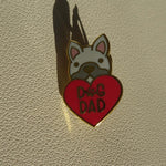 Dog Dad Heart Pin - Red