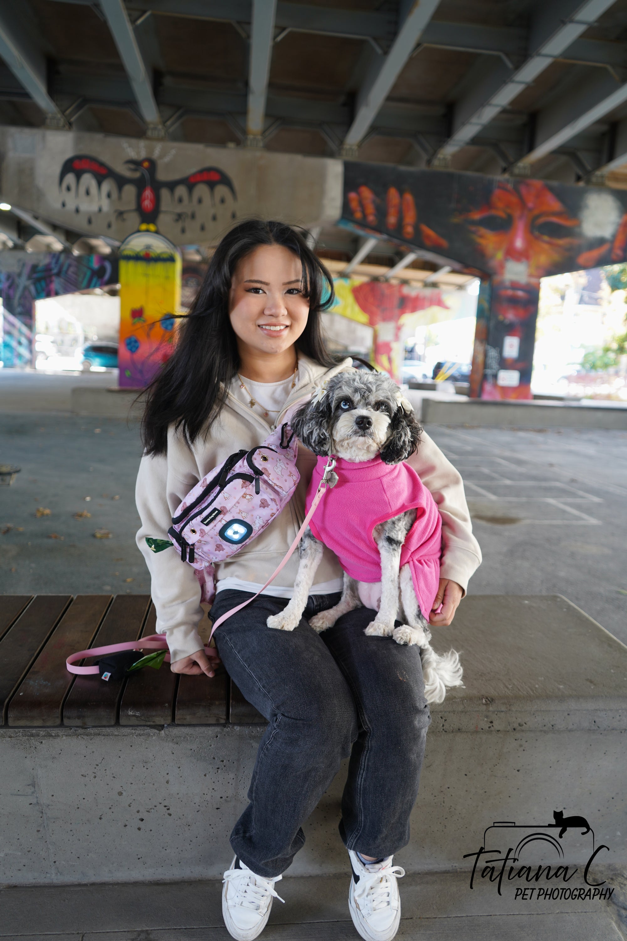 The Excursion Fanny Pack - Patterned Blush Pink - Toronto Dog Moms