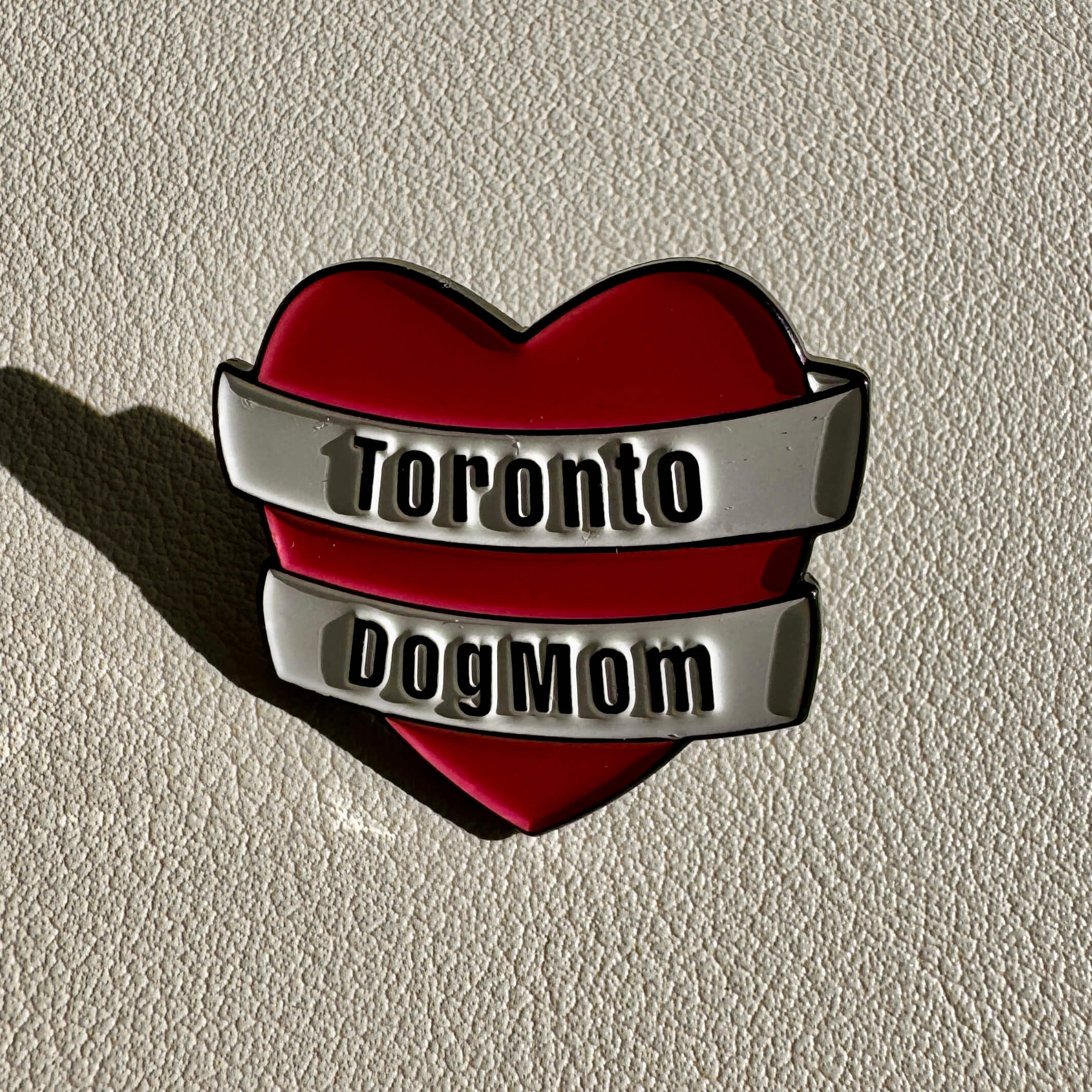 Toronto Dog Mom Banner Heart Pin