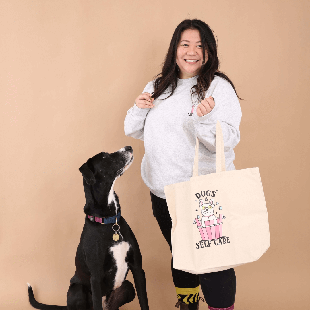 Tote - Dogs & Self Care - Khaki