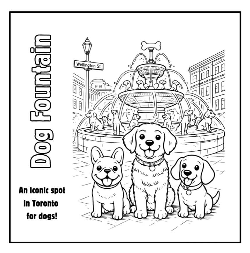 Adorable Pups Colouring Book: A Fun Day Touring Toronto