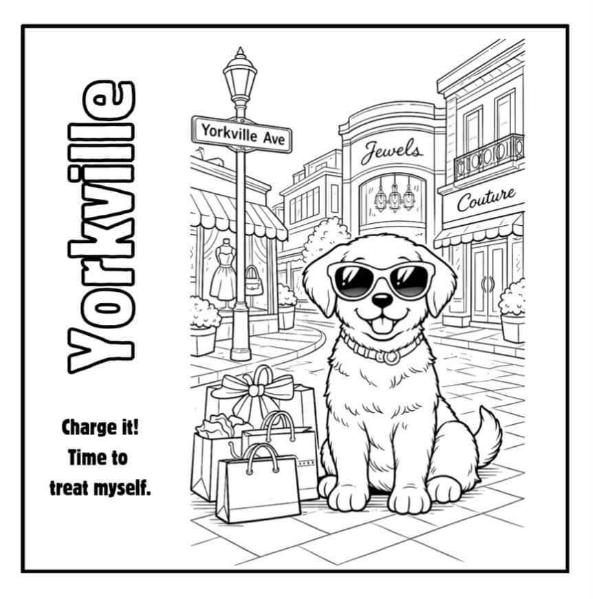 Adorable Pups Colouring Book: A Fun Day Touring Toronto