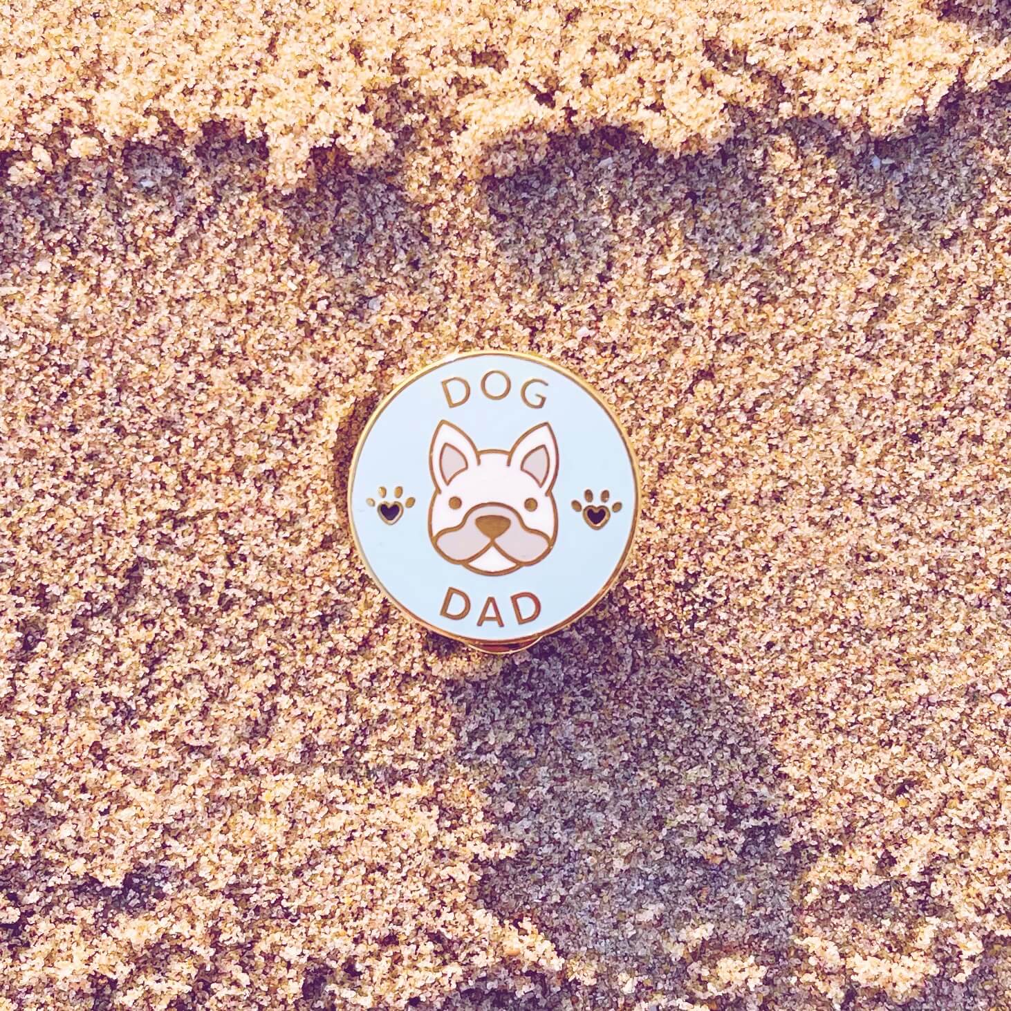 Dog Dad Pin Circle - Blue